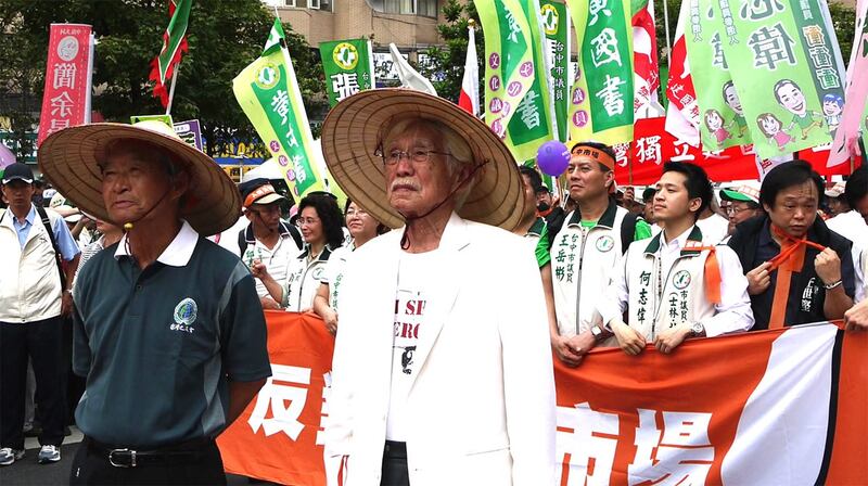 过去在本土派社运场合上经常看见辜宽敏的身影。 (制宪基金会提供)