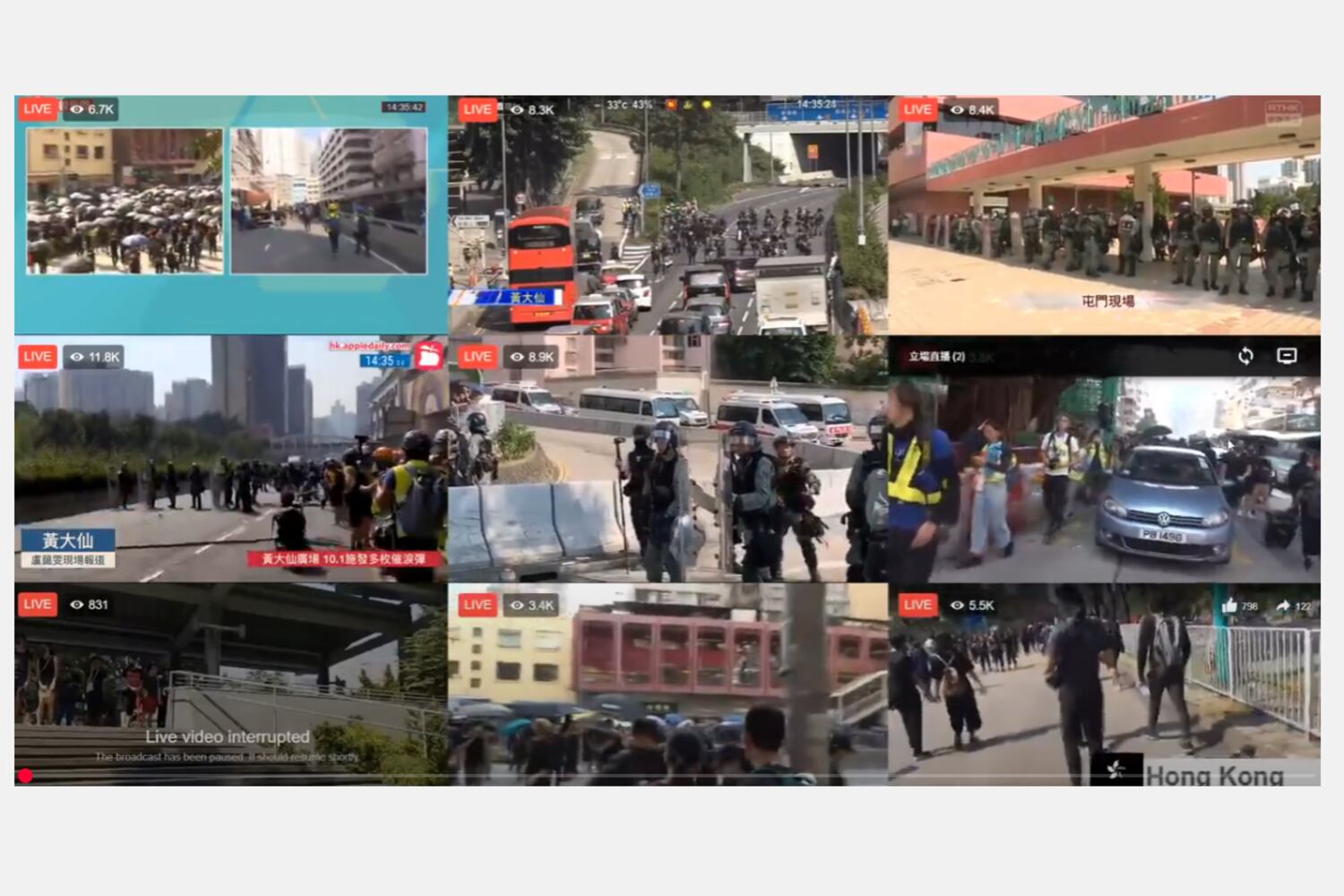 Hong Kong media urged to back up Facebook protest videos