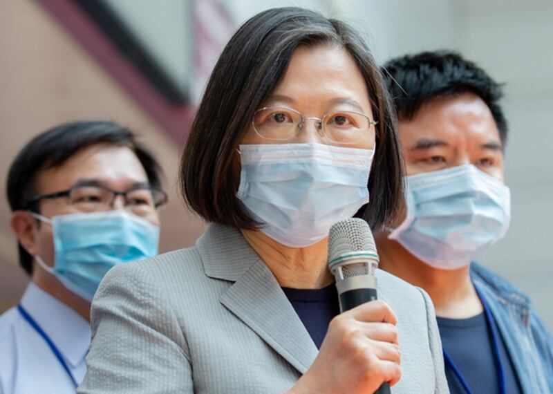2020年9月4日，台灣總統蔡英文：以中國製造不合格口罩混充台灣口罩出售，是不可原諒的事情。（台灣總統府提供）