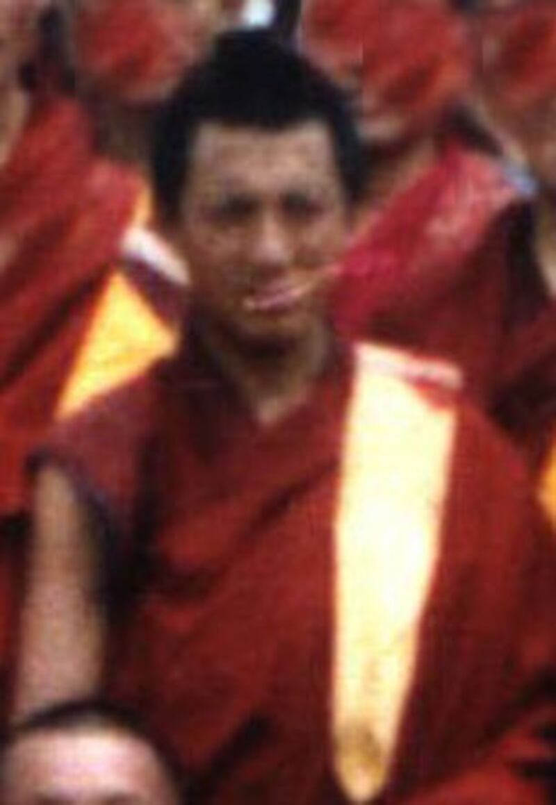 图片：获刑三年的四川阿坝州阿坝县格尔登寺僧人洛珠。（受访人次仁提供/记者丹珍）