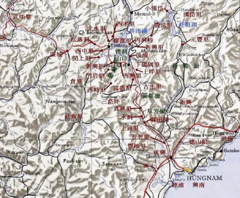长津湖战役战场地图。(Public Domain)